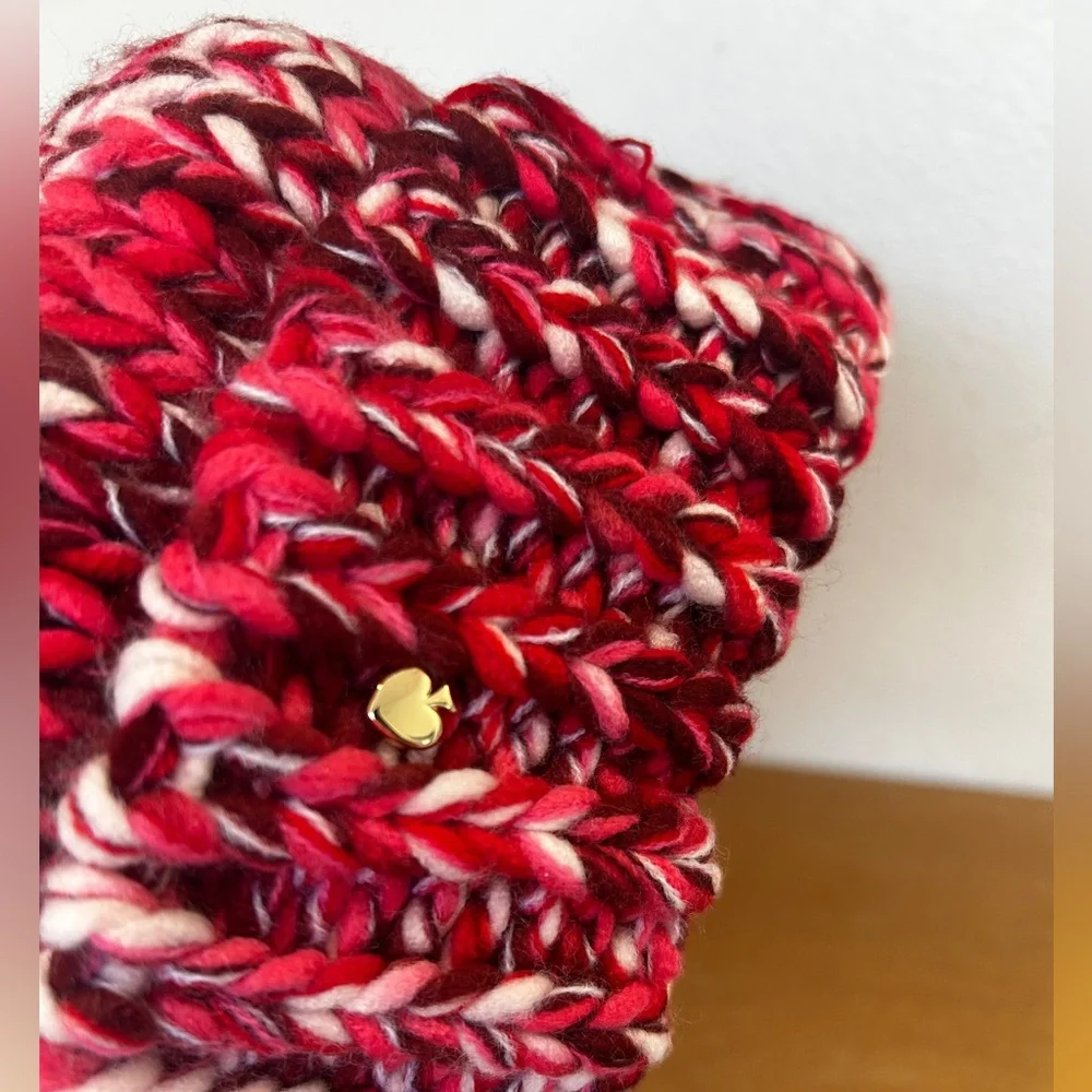 Kate Spade red and pink beanie. NWT